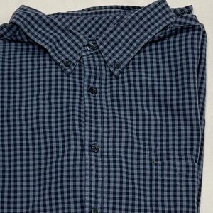 Casuals Roundtree & Yorke blue check button down long sleeve shirt size 3XB
